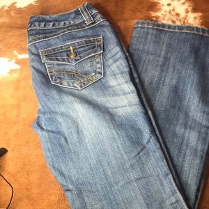 INC International- Size 2 Boot Leg Jeans! Bling buttons on back and front!